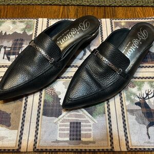 Brighton Black Leather Escape Mules